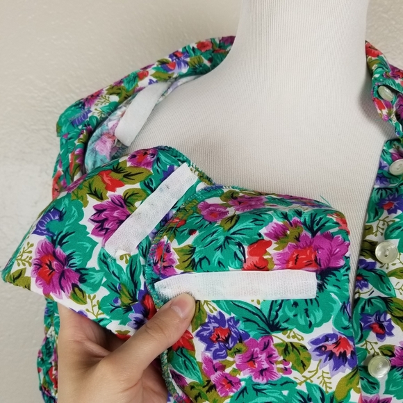 Vintage Tareti Floral Dress with Belt Medium - Picture 9 of 10